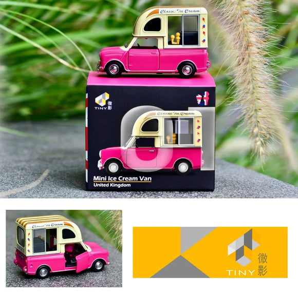 Tiny City Die-cast Model Car – Morris Mini Ice Cream Van United Kingdom (Burgundy) #01