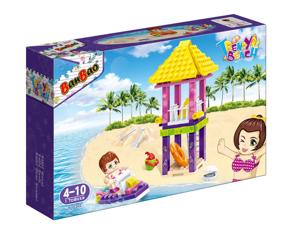 BanBao Trendy Beach - Life guard house building bricks