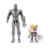 DC X Sonic The Hedgehog - 2.5 inch Tails as Cyborg & 5 inch Cyborg Action Figure
