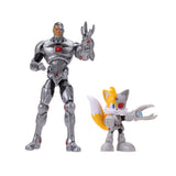 DC X Sonic The Hedgehog - 2.5 inch Tails as Cyborg & 5 inch Cyborg Action Figure