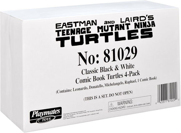 Teenage Mutant Ninja Turtles: Black and White Comic Book Figures with Comic Book