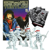 Teenage Mutant Ninja Turtles: Black and White Comic Book Figures with Comic Book