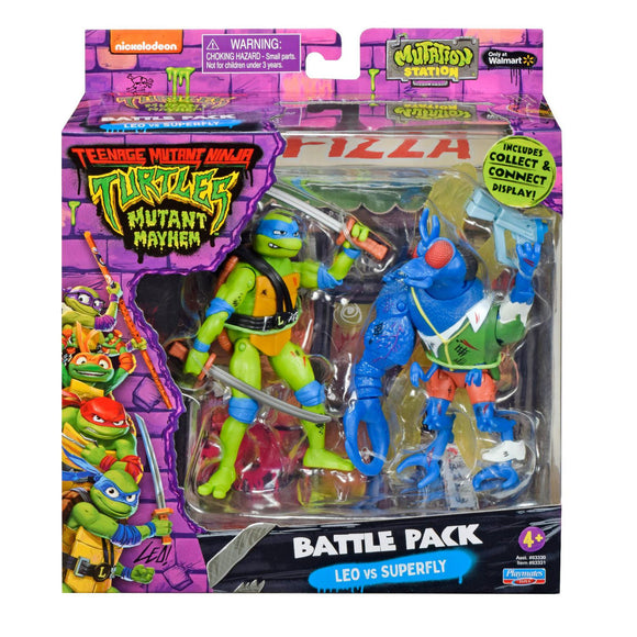 Teenage Mutant Ninja Turtles TMNT Mutant Mayhem Battle Pack - Leo vs Superfly