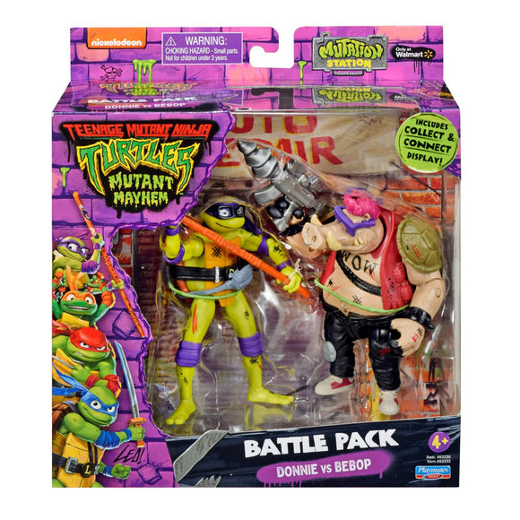 Teenage Mutant Ninja Turtles TMNT Mutant Mayhem Battle Pack - Donnie vs Bebop