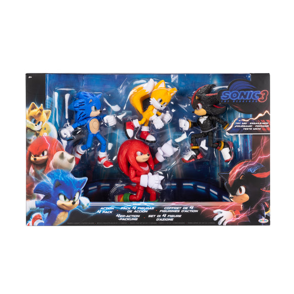 Sonic The Hedgehog 3 Movie - 4 Action Figures Action Pack Set