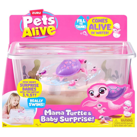 ZURU Pet's Alive Mama Turtle & Baby Surprise Playset