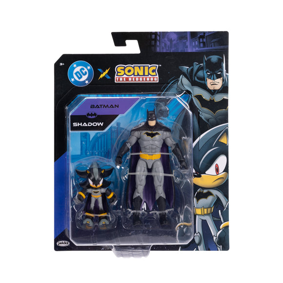 DC X Sonic The Hedgehog - 2.5 inch Shadow as Batman & 5 inch Batman Action Figure