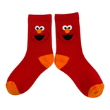 Sesame Street - Elmo & Cookies Monster 4 Crew Pack Socks Shoe Size 5 - 8