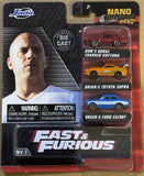 Jada -  Nano Hollywood Rides Series Fast & Furious 3-Pack Diecast Vehicle