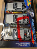 Back to the Future – 1:24 Trilogy Pack DeLorean Replica Set (Display Damage - Sale Item)