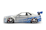 Jada - Fast & Furious Series Brian’s 2002 Nissan Skyline GT-R (BNR34) 1:24 Scale Diecast Vehicle