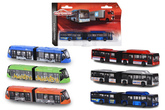 Majorette Transporter Series - Siemens Avenio Tram & Man Bus Assorted