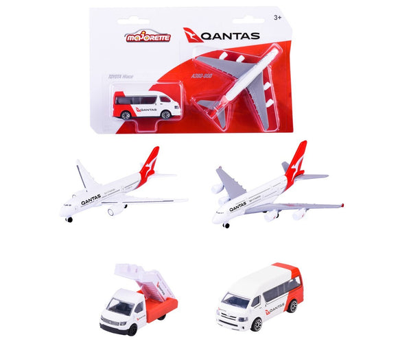 Majorette - Qantas Series Qantas Plane and Vehicle Assorted