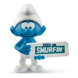 Schleich Smurf - Smurf with Sign (Keep on Smurfin')