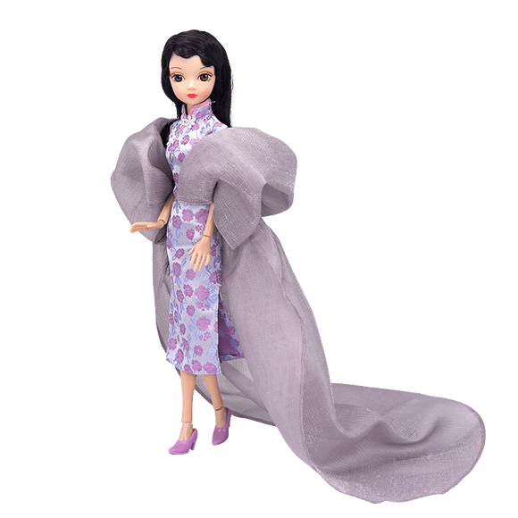 Kurhn Cheongsam Series - Cheongsam Exclusive with Grey Cape