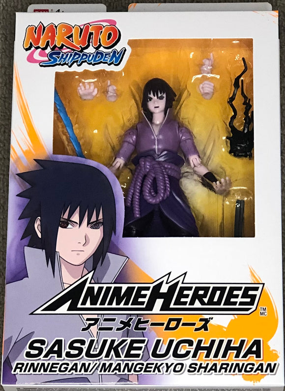Naruto Anime Heroes Sasuke Uchiha Rinnegan Mangekyo Sharingan Action Figure  