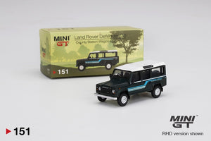 Mini GT 1/64 - Land Rover Defender 110 1985 County Station Wagon Grey RHD