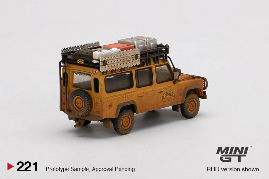 Mini GT 1/64 - Land Rover Defender 110 Team UK 1989 Camel Trophy Winne ...