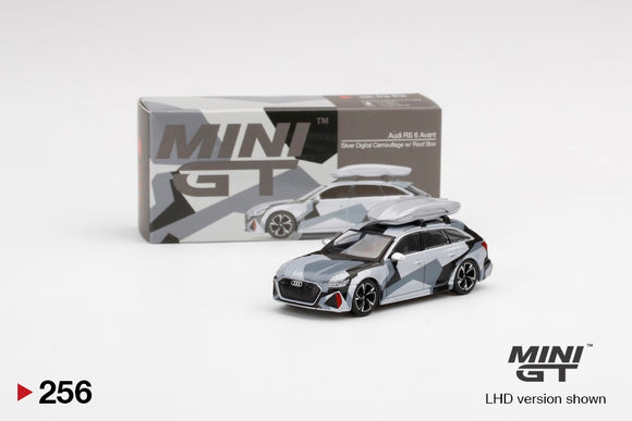 Mini GT 1/64 - Audi RS 6 Avant Silver Digital Camouflage w/ Roof Box China Exclusive
