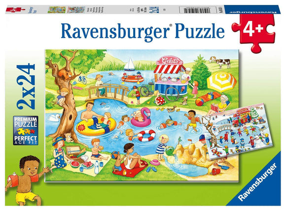 Ravensburger Puzzle - Swimming at the Lake 2x24pc