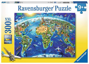 Ravensburger Puzzle - World Landmarks Map Jigsaw Puzzle 300 pcs