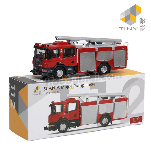 Tiny City Die-cast Model Car - Hong Kong Fire Engine FSD Scania Major Pump #112