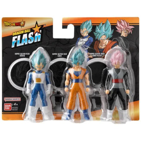Dragon Ball Flash Series 3 Pack - SS Blue Goku, SS Blue Vegeta & Goku Black Rose