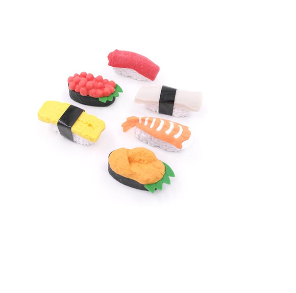 Iwako Japanese Puzzle Eraser - Sushi 6 pcs puzzle erasers in Bag Set